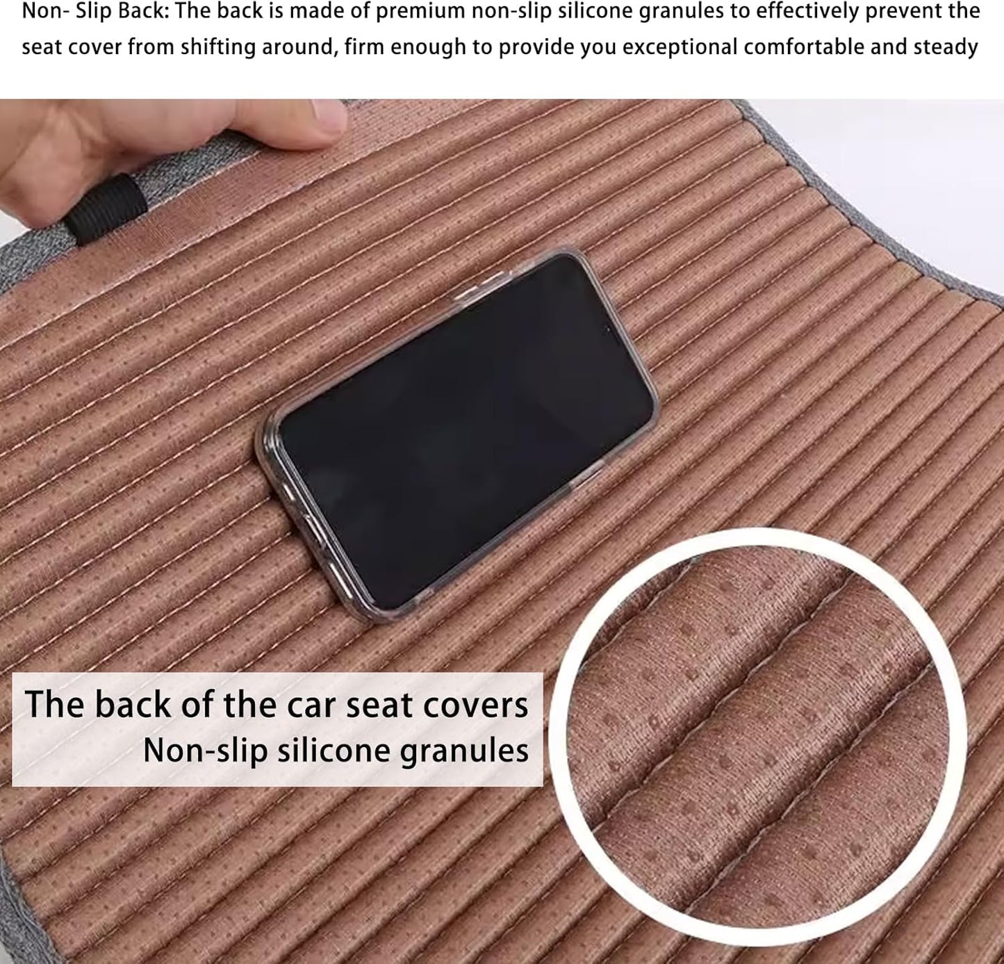 Car Seat Covers Universal Car Seat Covers Pads Mat,Buckwheat Hull Bottom Seat Covers for Cars,Cooling Seat Covers Breathable Comfortable Ventilated (Beige Front Seat)