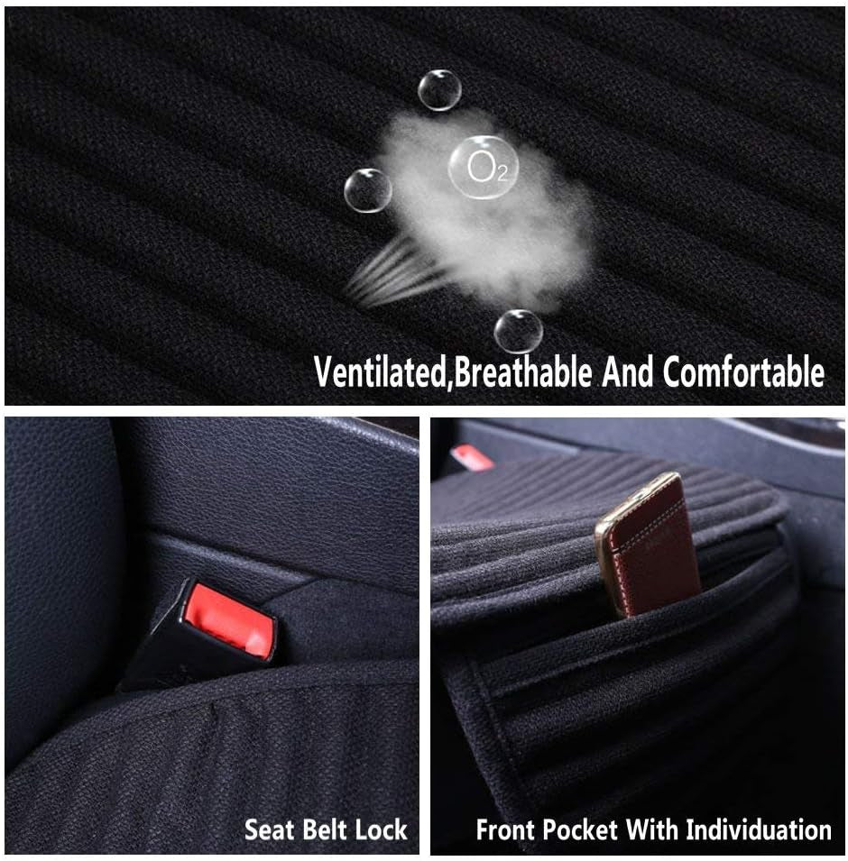Car Seat Covers Universal Car Seat Covers Pads Mat,Buckwheat Hull Bottom Seat Covers for Cars,Cooling Seat Covers Breathable Comfortable Ventilated (Beige Front Seat)