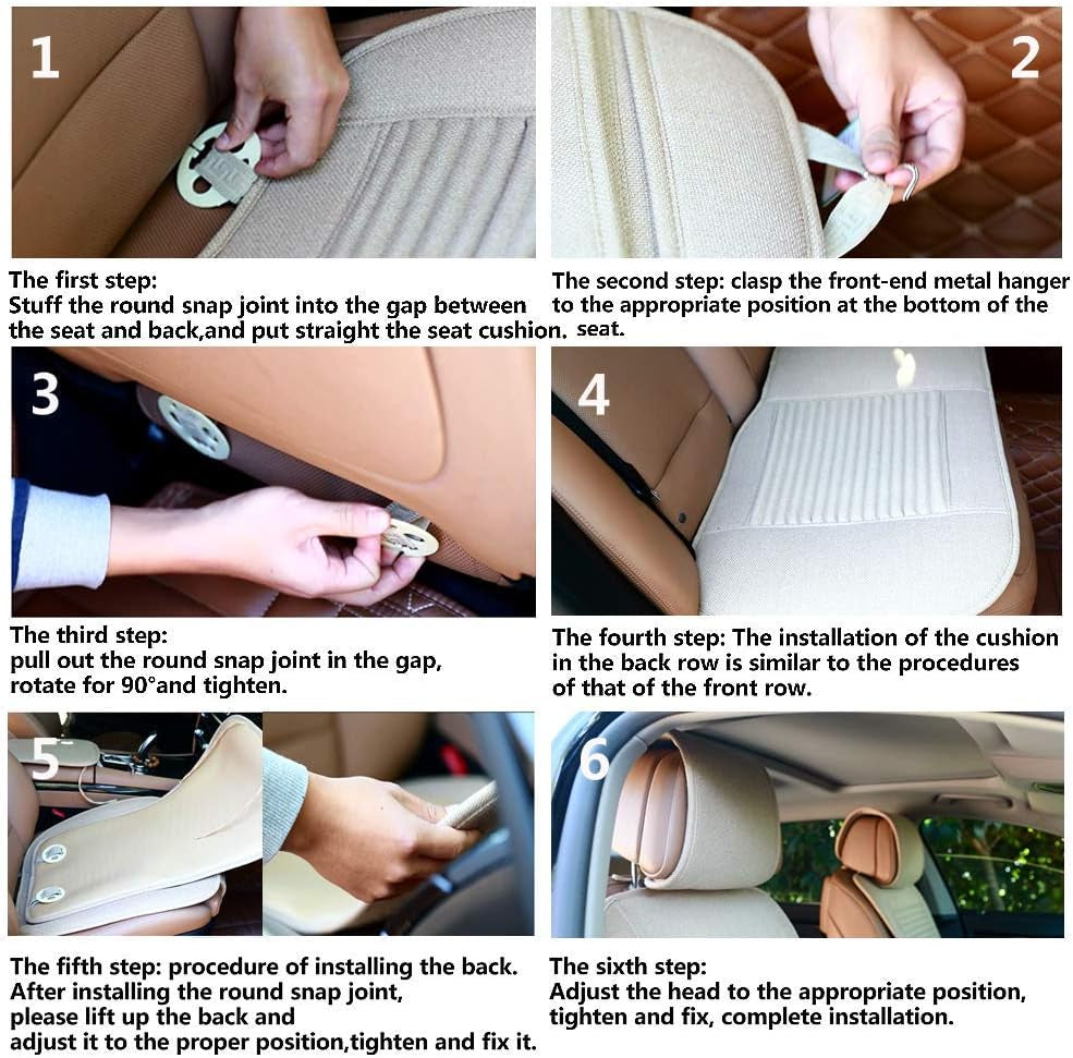 Car Seat Covers Universal Car Seat Covers Pads Mat,Buckwheat Hull Bottom Seat Covers for Cars,Cooling Seat Covers Breathable Comfortable Ventilated (Beige Front Seat)
